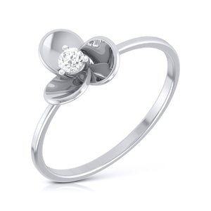 Jewelove™ Rings SI IJ / Women's Band only Ready to Ship - Ring Size 7, Platinum Ring for Women with Single Diamond JL PT LR 84