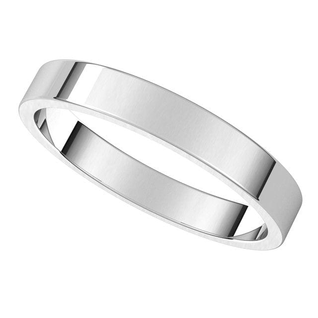 Jewelove™ Rings Ready to Ship Ring Size 8, 3mm Flat Platinum Band SJ PTO 223 - Flat