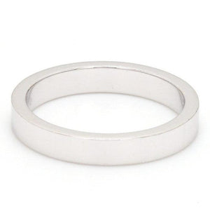 Front View of 3mm Flat Platinum Wedding Band SJ PTO 223 - Flat