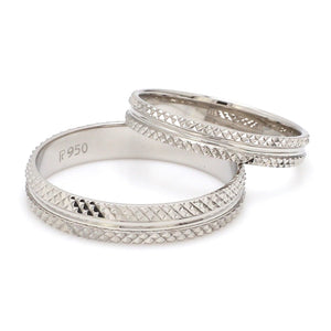 Jewelove™ Rings Ready to Ship - Ring Sizes 11, 20 - Textured Platinum Couple Rings JL PT 1111