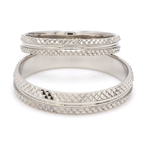 Jewelove™ Rings Ready to Ship - Ring Sizes 11, 20 - Textured Platinum Couple Rings JL PT 1111