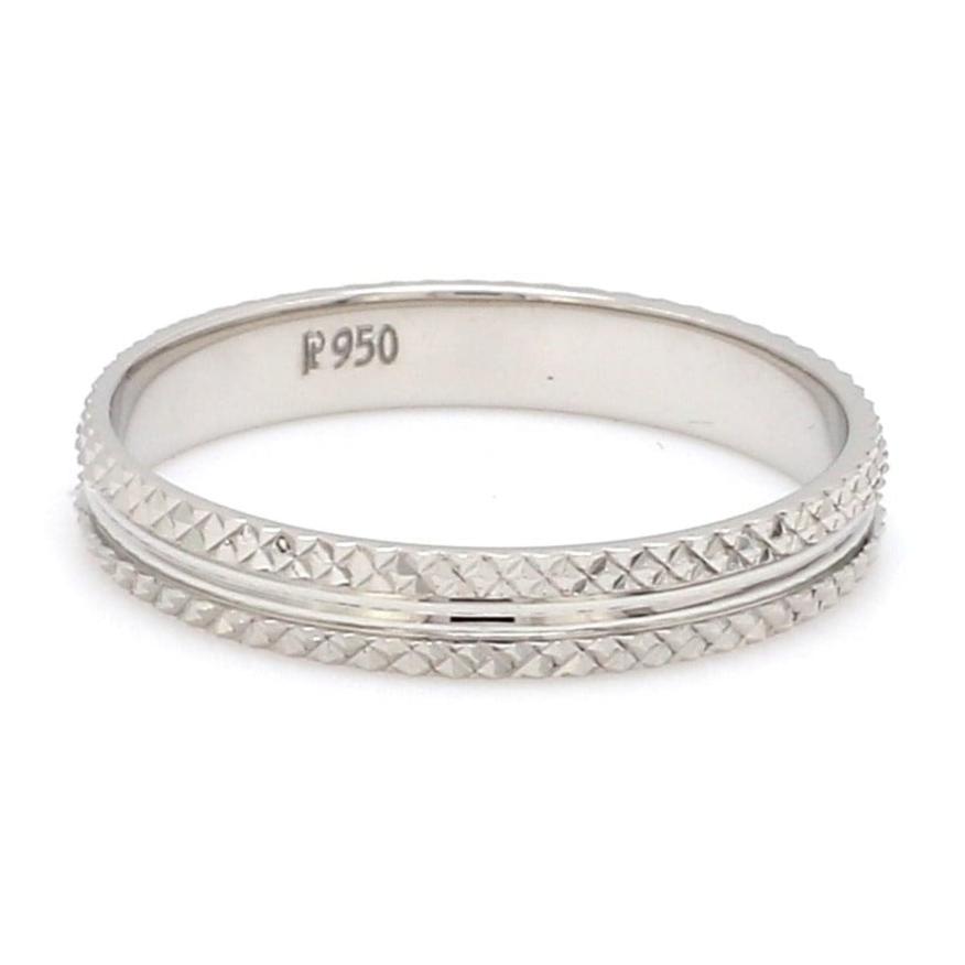 Jewelove™ Rings Ready to Ship - Ring Sizes 11, 20 - Textured Platinum Couple Rings JL PT 1111