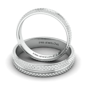 Jewelove™ Rings Ready to Ship - Ring Sizes 11, 20 - Textured Platinum Couple Rings JL PT 1111