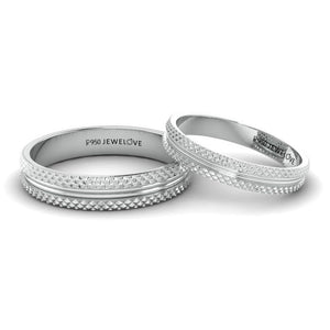 Jewelove™ Rings Ready to Ship - Ring Sizes 11, 20 - Textured Platinum Couple Rings JL PT 1111