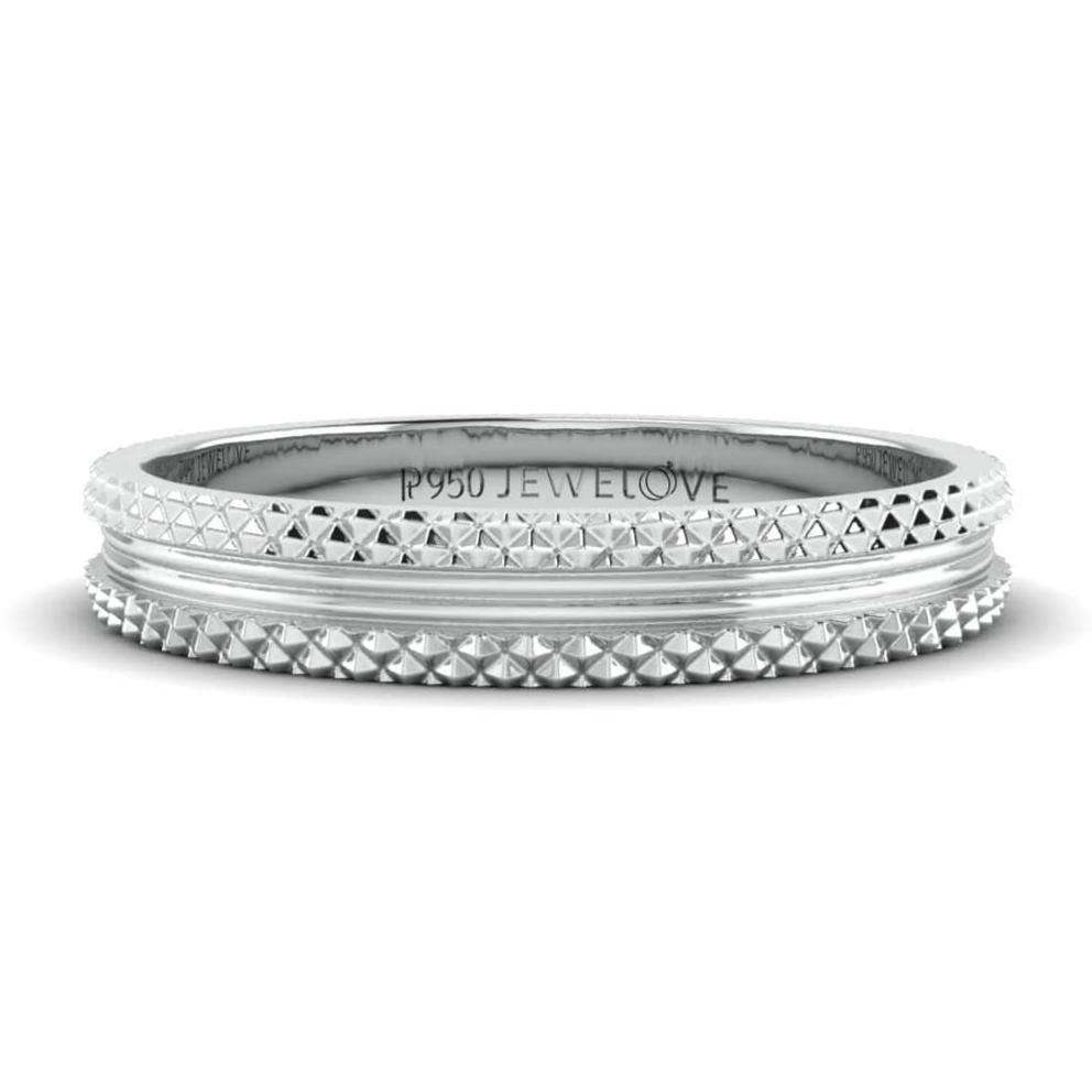 Jewelove™ Rings Women's Band only Ready to Ship - Ring Sizes 11, 20 - Textured Platinum Couple Rings JL PT 1111