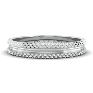 Jewelove™ Rings Women's Band only Ready to Ship - Ring Sizes 11, 20 - Textured Platinum Couple Rings JL PT 1111