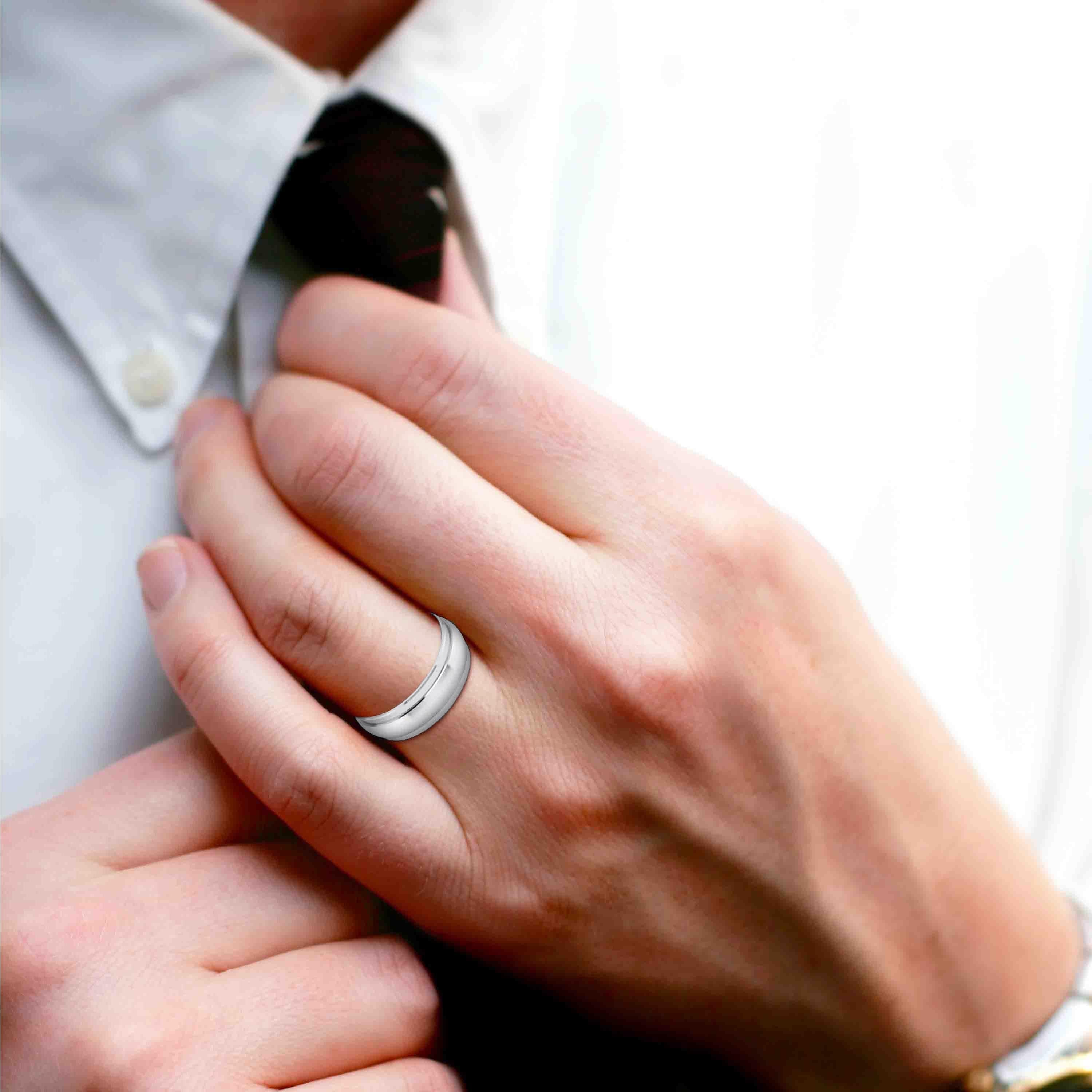 Oxidised Silver Eagle Engraved Oval Ring - Silver Palace