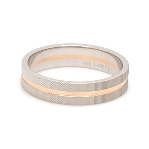 Jewelove™ Rings Ready to Ship - Ring Sizes 12, 21 - Designer Platinum & Rose Gold Couple Rings with a Groove JL PT 1128