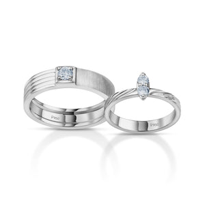 Jewelove™ Rings Both / SI IJ Ready to Ship - Ring Sizes 12, 22 Designer Diamonds Platinum Couple Rings JL PT 1060