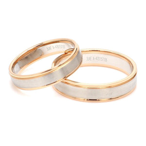 Jewelove™ Rings Ready to Ship - Ring Sizes 13, 22 Classic Plain Platinum Couple Rings With a Rose Gold Border JL PT 633