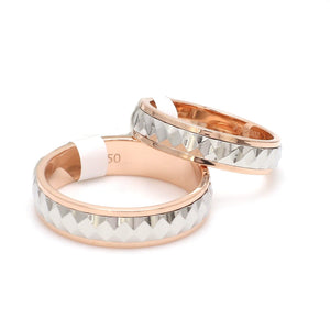 Jewelove™ Rings Ready to Ship - Ring Sizes 13, 22 - Designer Platinum & Rose Gold Couple Rings JL PT 1113