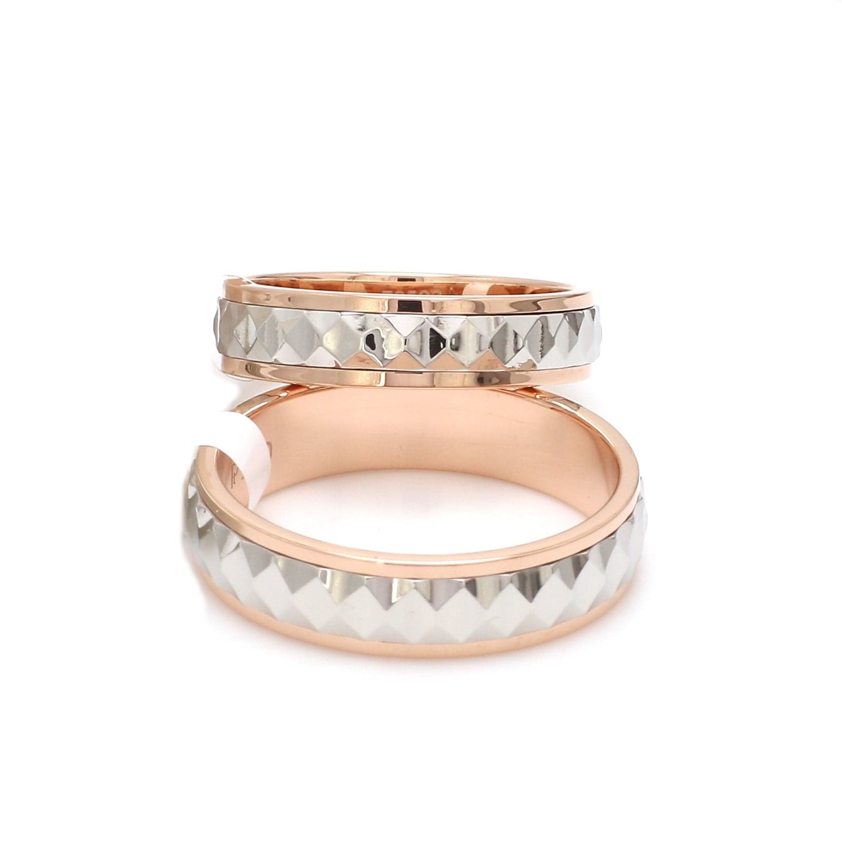 Jewelove™ Rings Ready to Ship - Ring Sizes 13, 22 - Designer Platinum & Rose Gold Couple Rings JL PT 1113