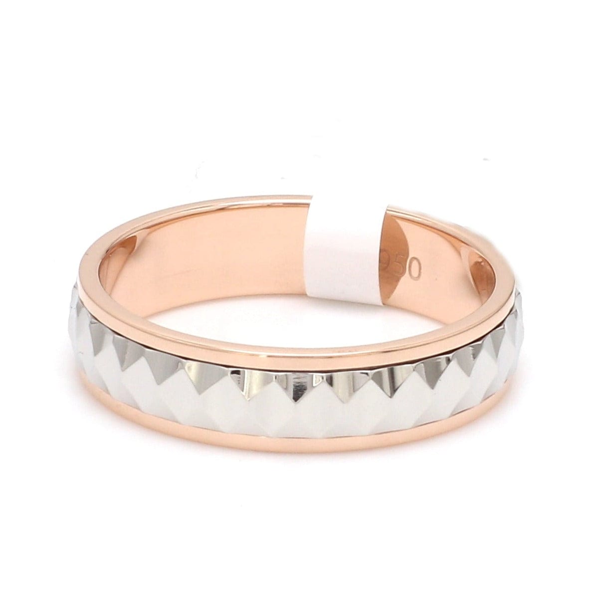 Jewelove™ Rings Ready to Ship - Ring Sizes 13, 22 - Designer Platinum & Rose Gold Couple Rings JL PT 1113