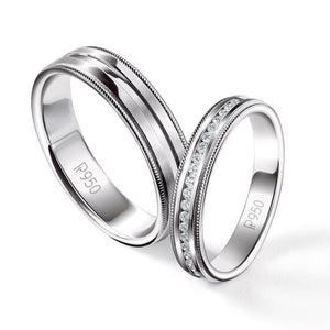 Jewelove™ Rings Ready to Ship - Sizes 14 Male & 18 Female Designer Eternity Platinum Couple Rings JL PT 524