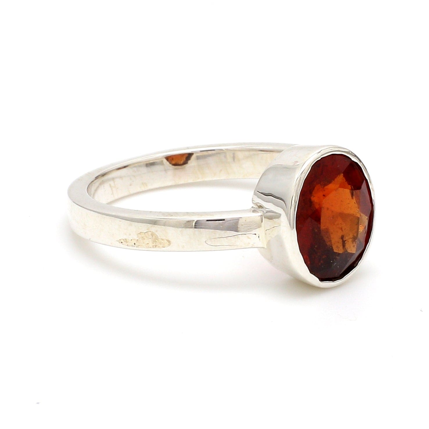 Jewelove™ Silver Hessonite Ring