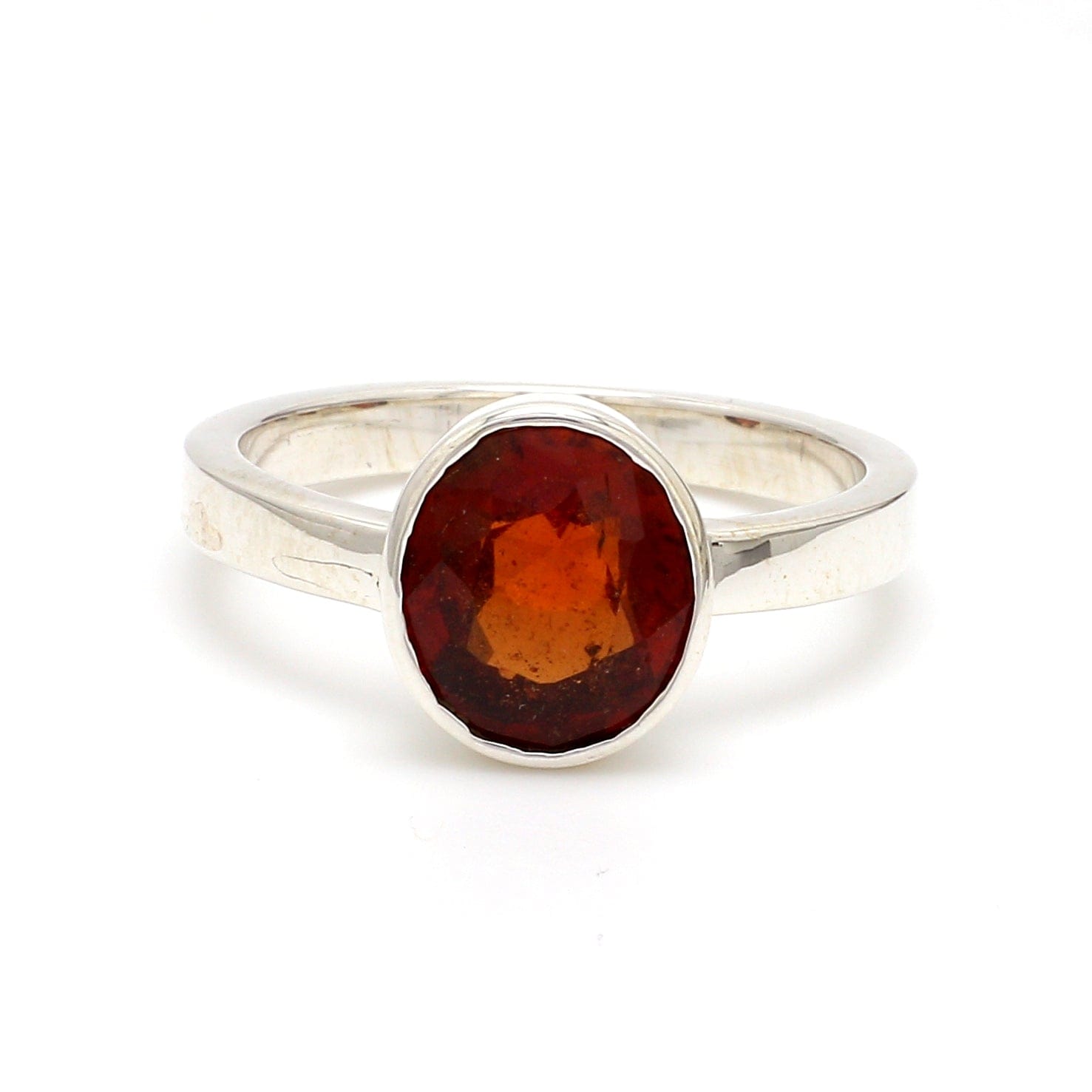 Jewelove™ Silver Hessonite Ring