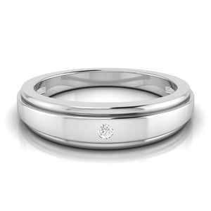 Jewelove™ Rings Simple His & Designer Her Platinum Couple Rings with Diamonds JL PT 531