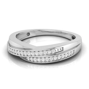 Jewelove™ Rings Simple His & Designer Her Platinum Couple Rings with Diamonds JL PT 531