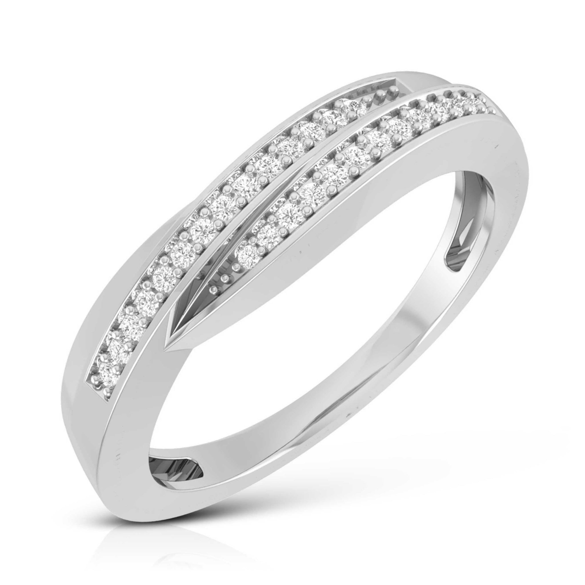 Jewelove™ Rings Simple His & Designer Her Platinum Couple Rings with Diamonds JL PT 531