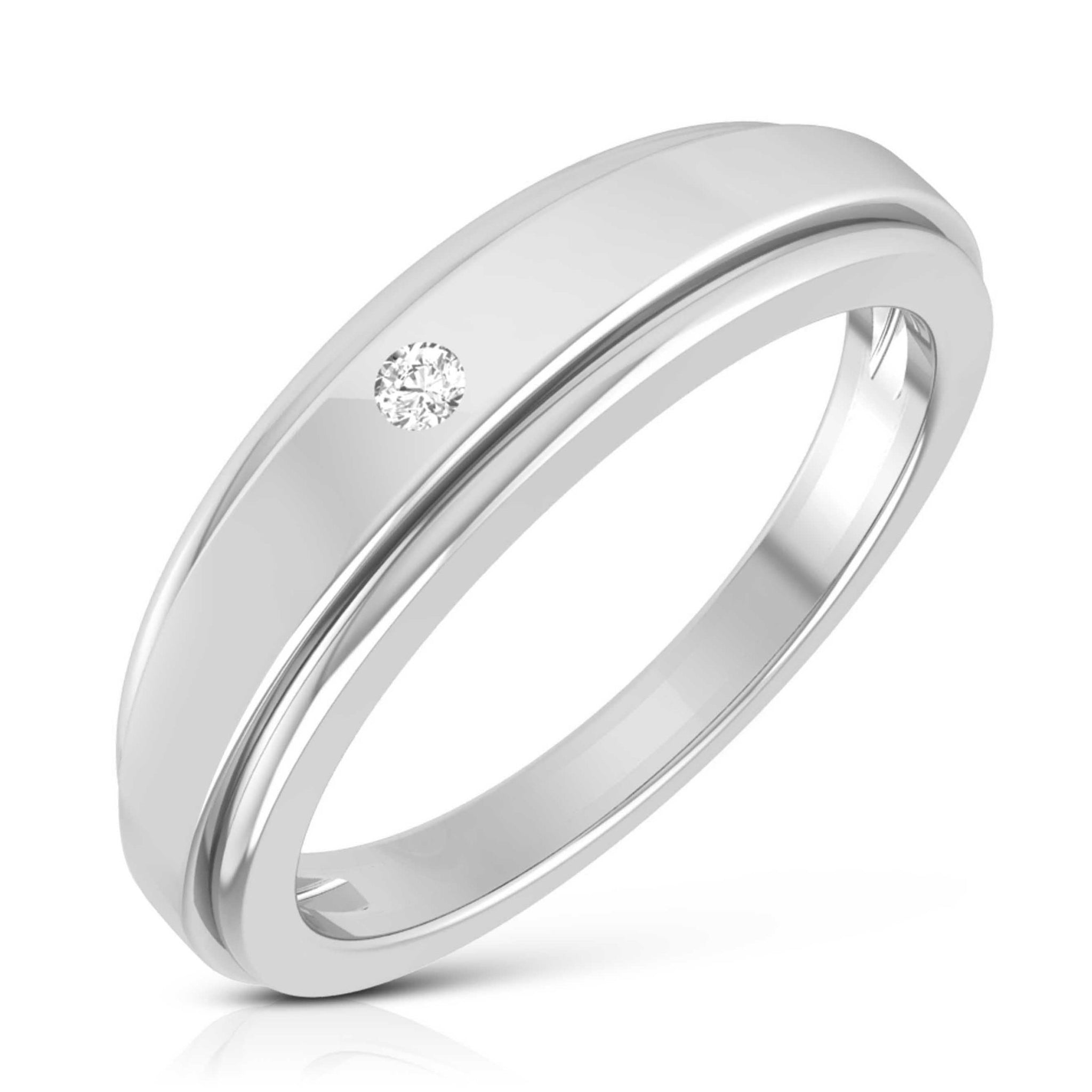 Jewelove™ Rings Men's Band only / SI IJ Simple His & Designer Her Platinum Couple Rings with Diamonds JL PT 531