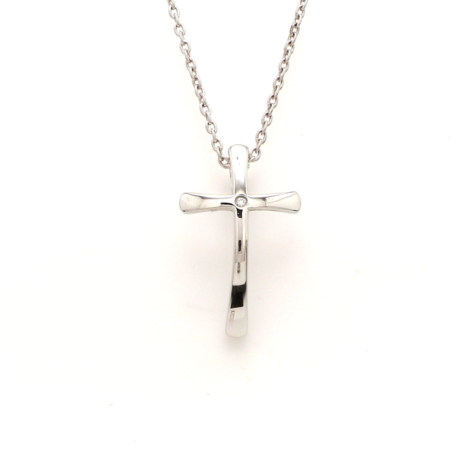 Jewelove™ Pendants Single Diamond Platinum Cross Pendant JL PT P 308