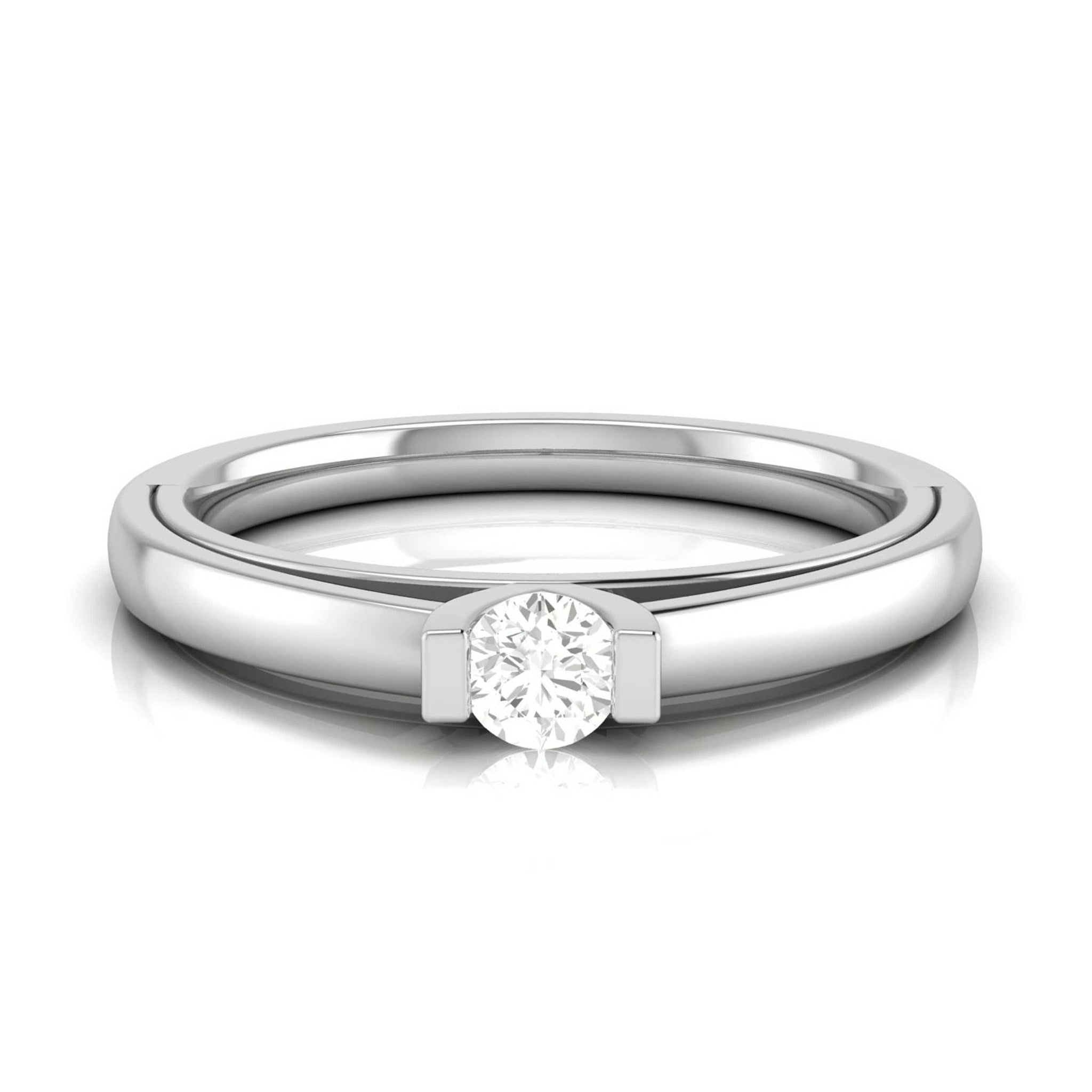 Jewelove™ Rings Single Diamond Platinum Engagement Ring for Women JL PT R-53