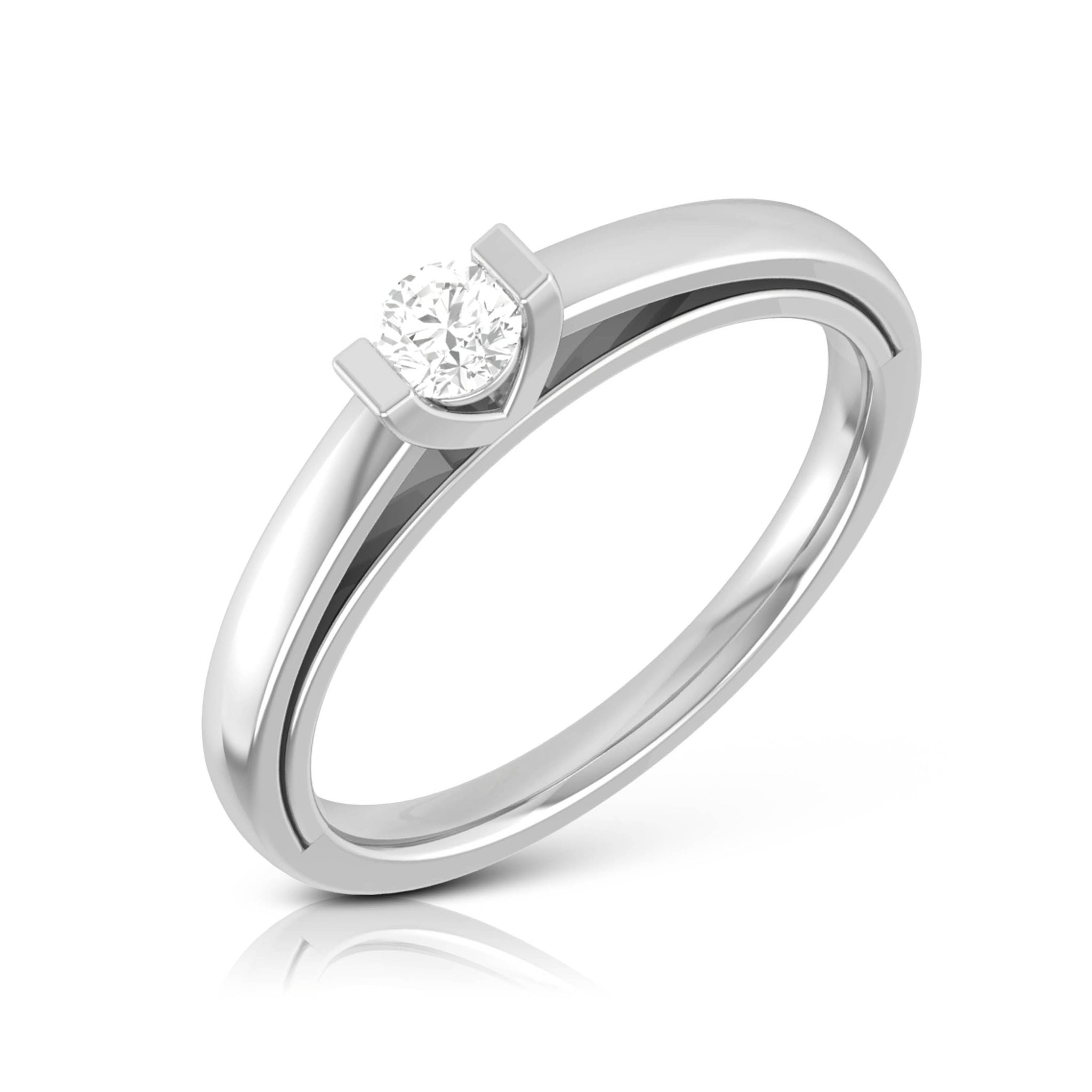 Jewelove™ Rings Single Diamond Platinum Engagement Ring for Women JL PT R-53