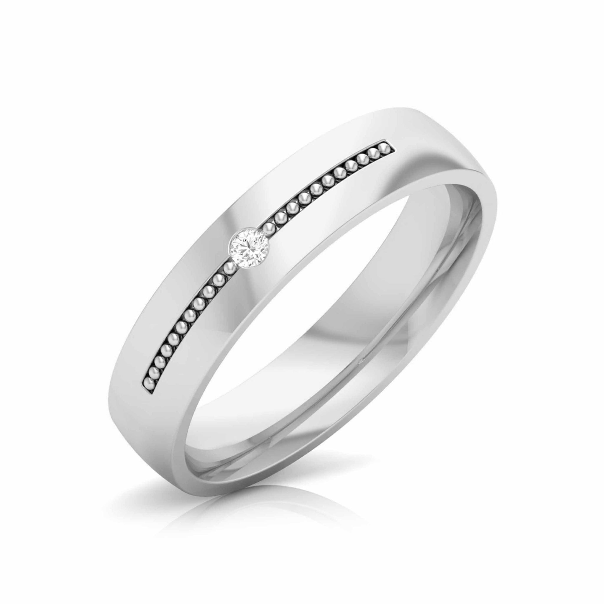 Jewelove™ Rings Single Diamond Platinum Love Bands JL PT CB 149