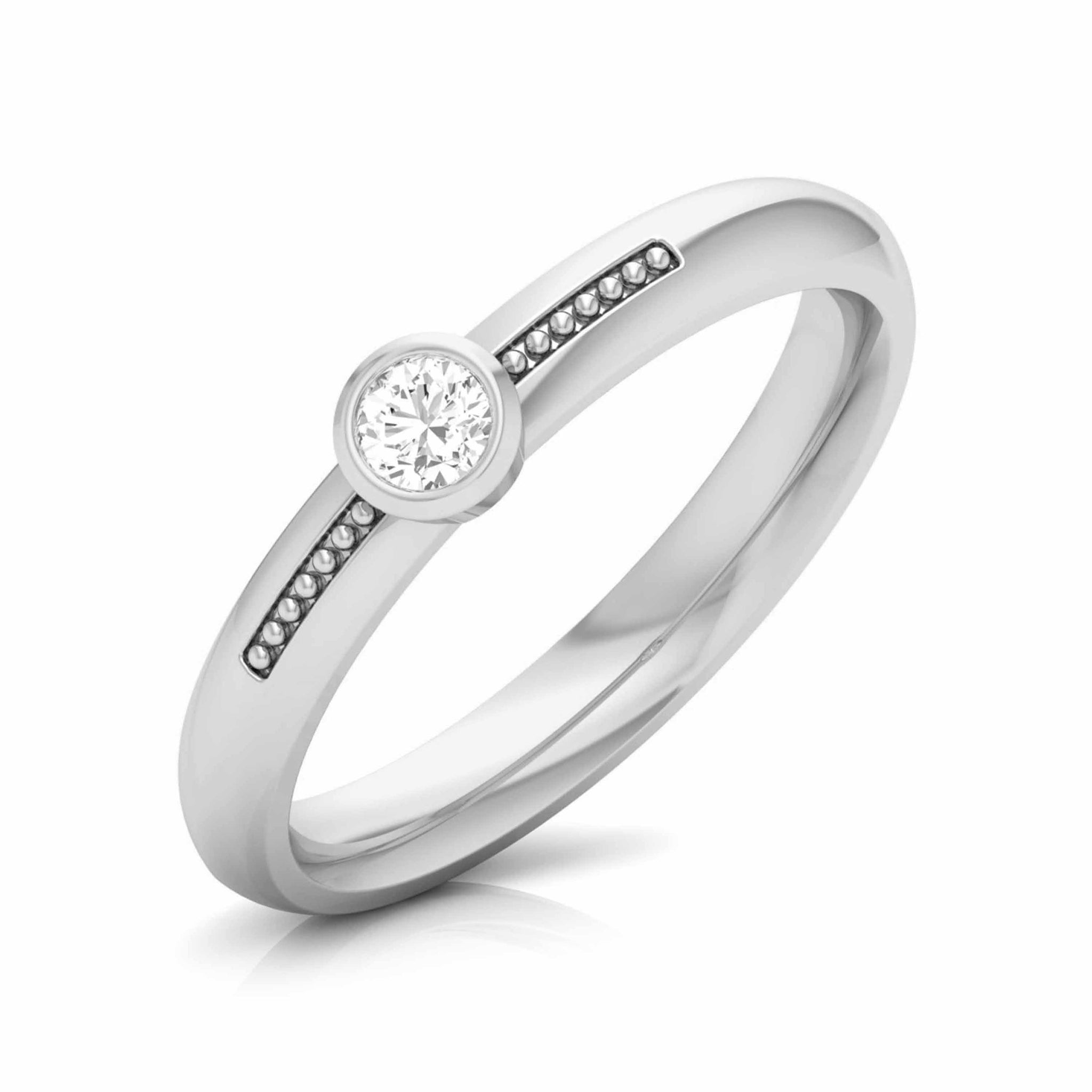 Jewelove™ Rings Single Diamond Platinum Love Bands JL PT CB 149