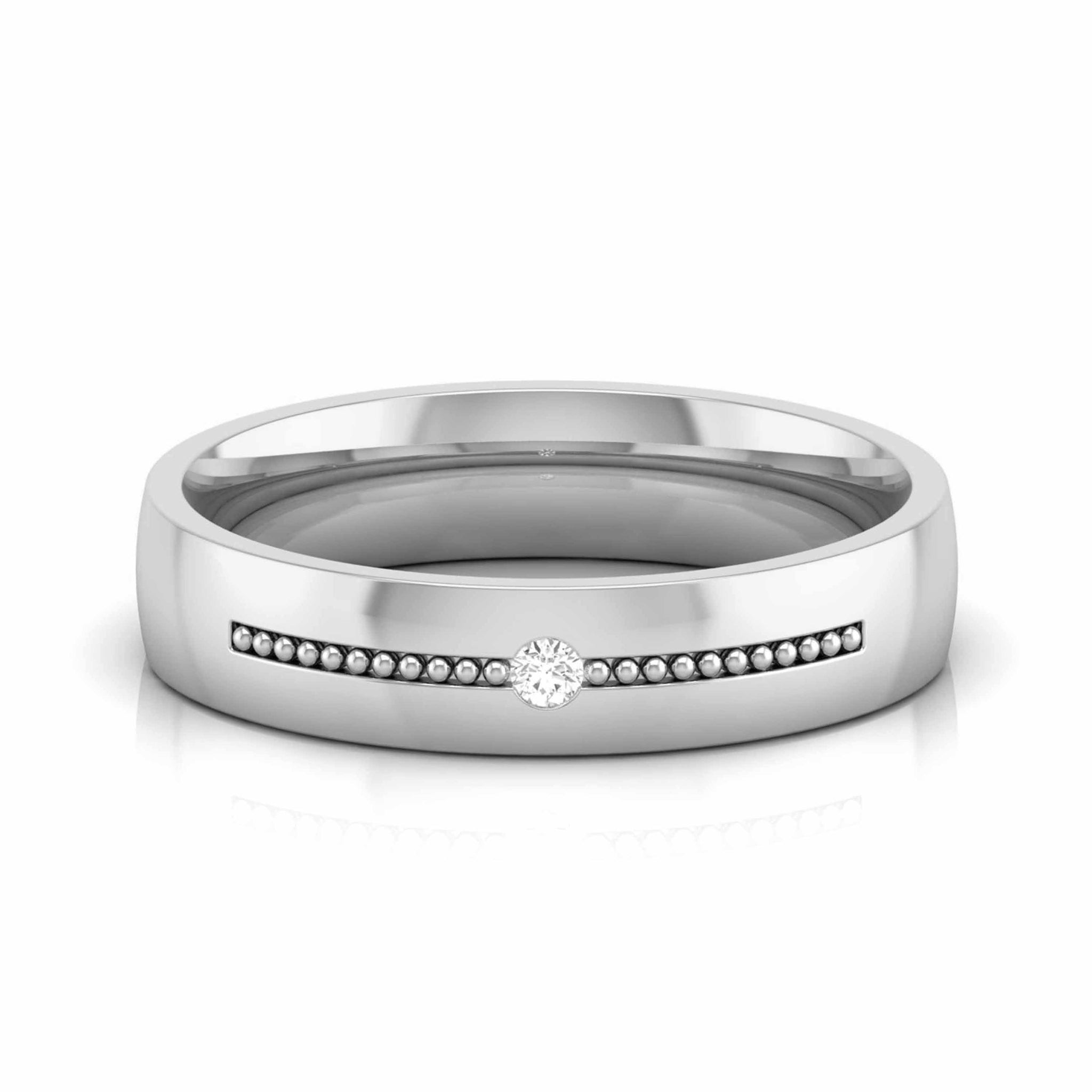 Jewelove™ Rings Men's Band only / SI IJ Single Diamond Platinum Love Bands JL PT CB 149