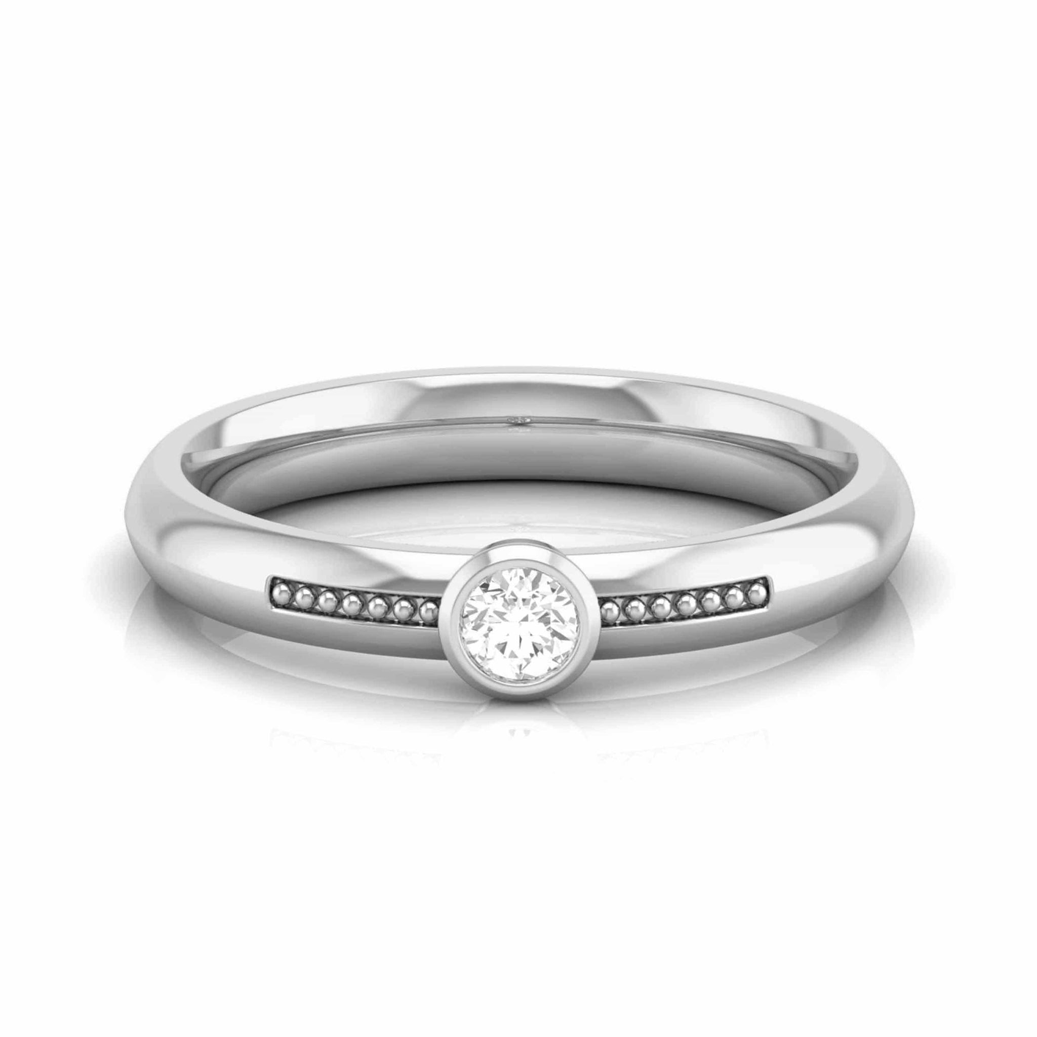 Jewelove™ Rings Women's Band only / SI IJ Single Diamond Platinum Love Bands JL PT CB 149