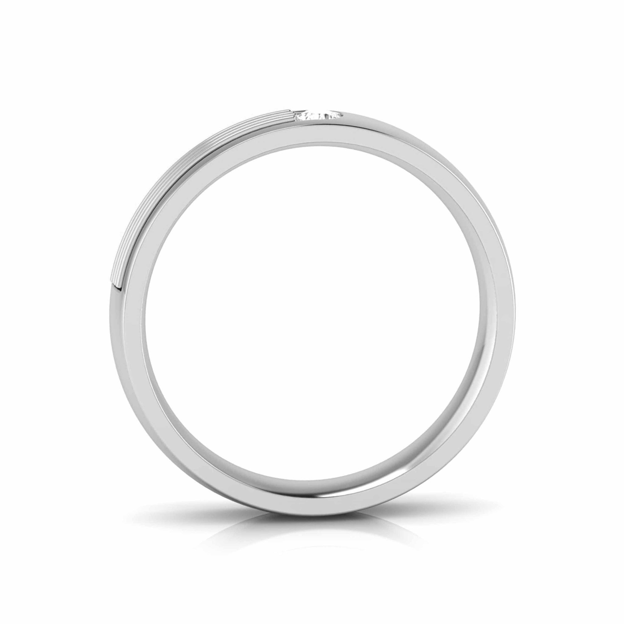 Jewelove™ Rings Single Diamond Platinum Love Bands JL PT CB 154