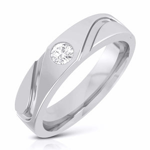 Jewelove™ Rings Single Diamond Platinum Ring for Men JL PT B-15