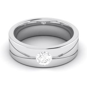 Jewelove™ Rings Single Diamond Platinum Ring for Men JL PT R-8002