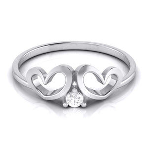 Jewelove™ Rings Single Diamond Platinum Ring for Women JL PT LR 135