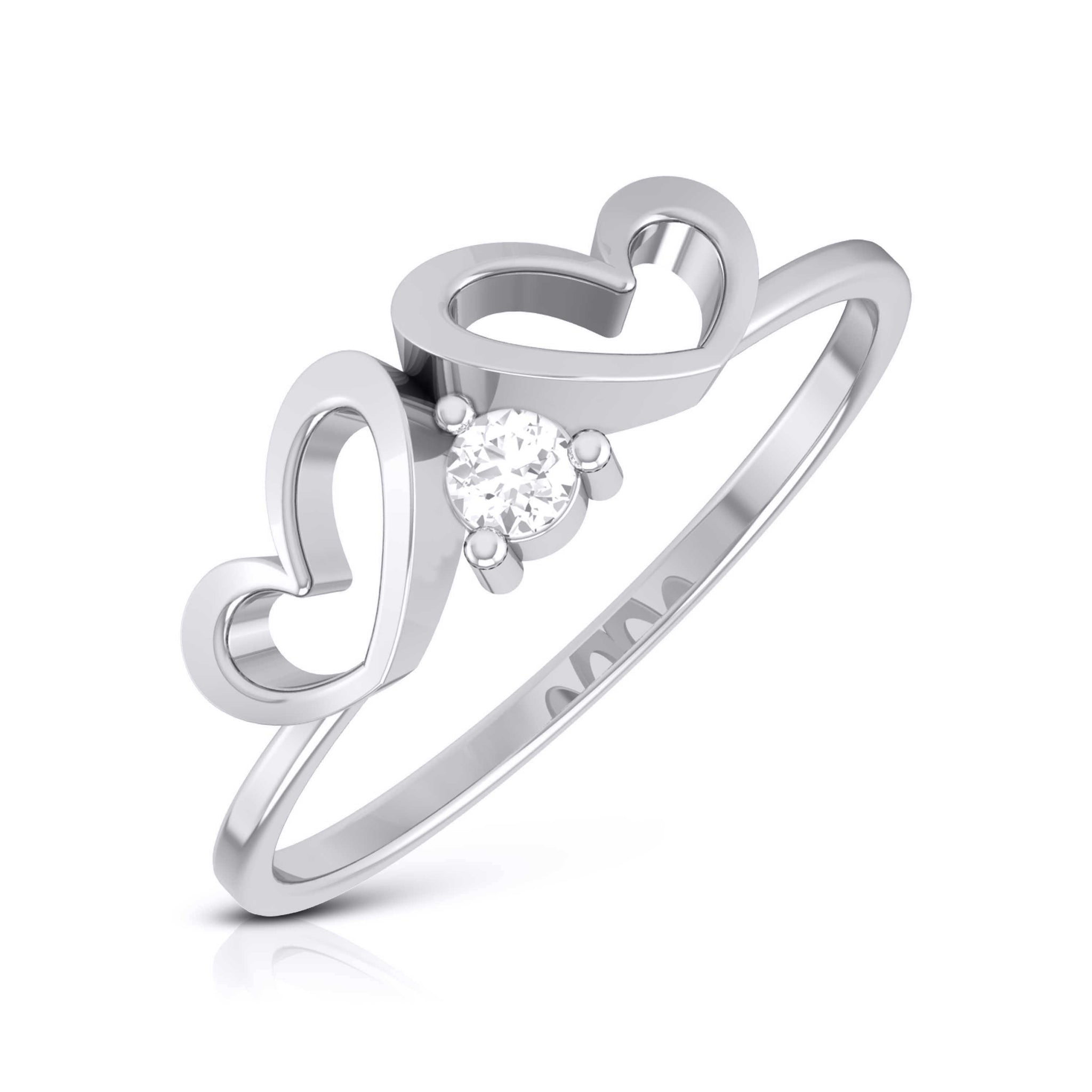 Jewelove™ Rings SI IJ / Women's Band only Single Diamond Platinum Ring for Women JL PT LR 135