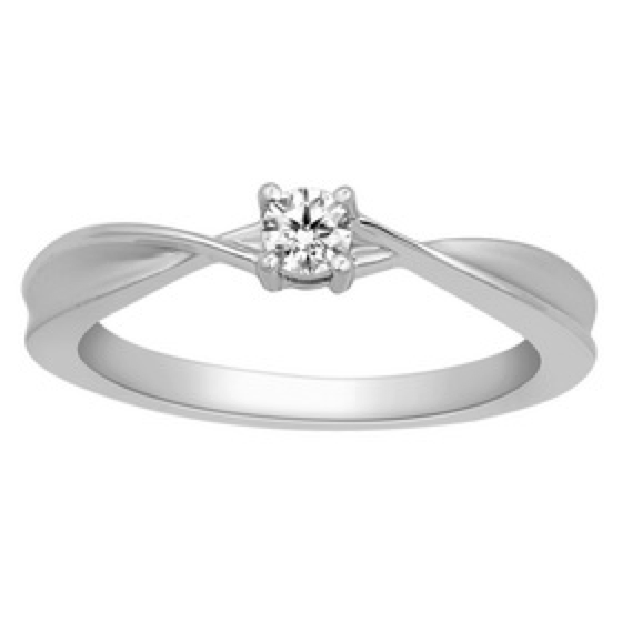 Jewelove™ Rings Single Diamond Platinum Ring with a Curve for Women JL ...