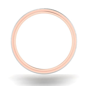 Circle View of Slanting Platinum & Rose Gold Couple Rings JL PT 635