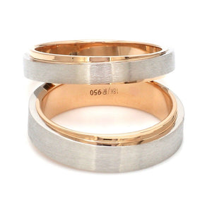 Jewelove™ Rings Slanting Platinum & Rose Gold Couple Rings JL PT 635