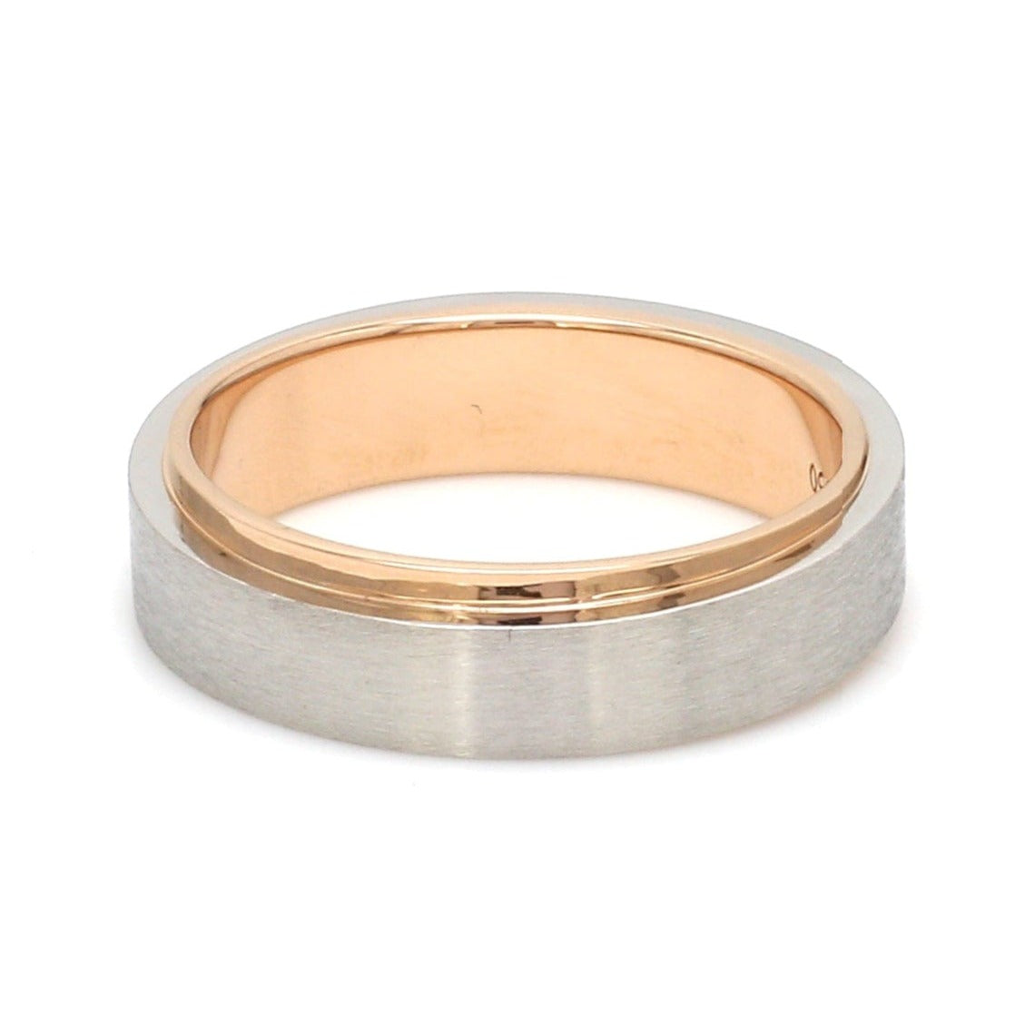 Jewelove™ Rings Slanting Platinum & Rose Gold Couple Rings JL PT 635