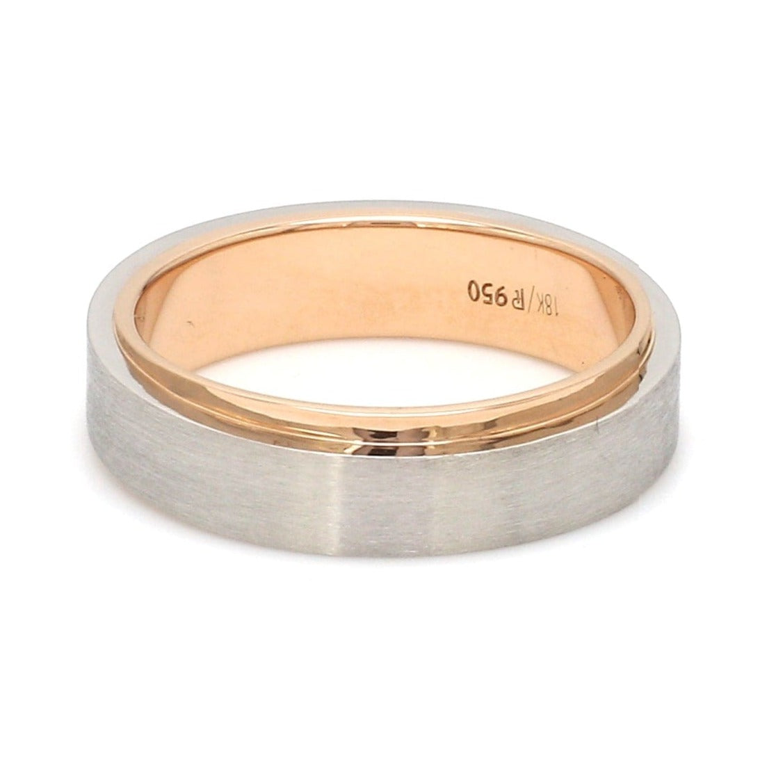 Jewelove™ Rings Slanting Platinum & Rose Gold Couple Rings JL PT 635