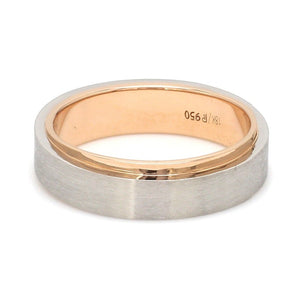 Jewelove™ Rings Slanting Platinum & Rose Gold Couple Rings JL PT 635