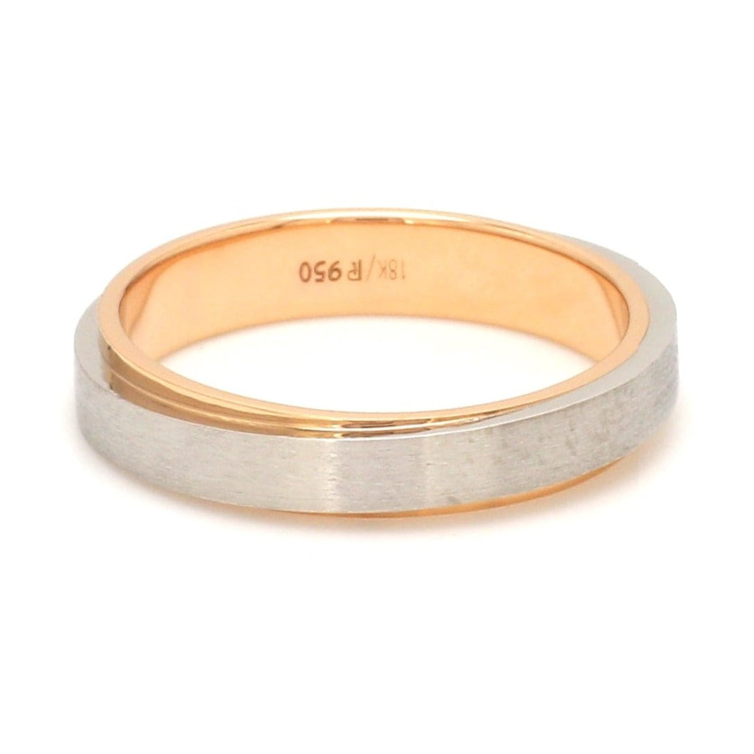 Jewelove™ Rings Slanting Platinum & Rose Gold Couple Rings JL PT 635