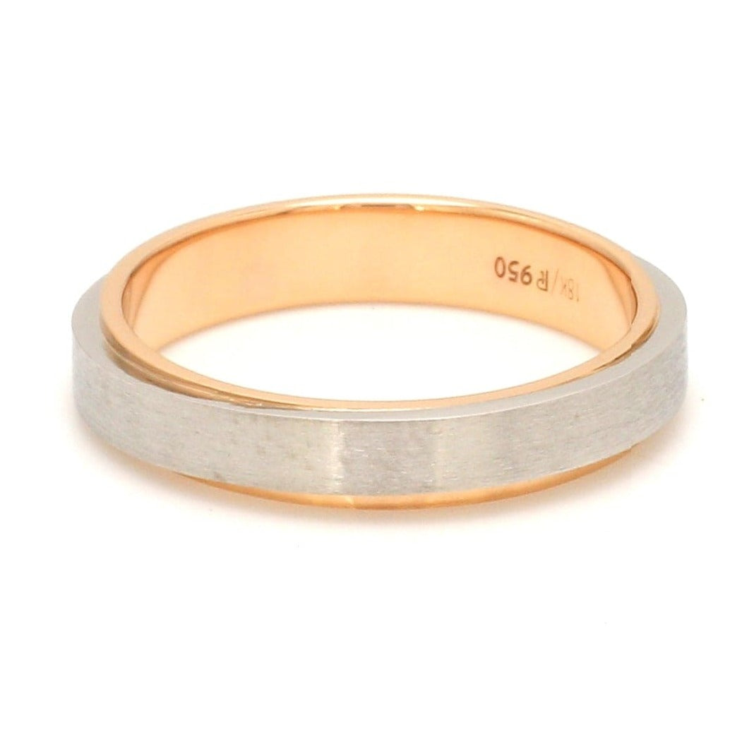 Jewelove™ Rings Slanting Platinum & Rose Gold Couple Rings JL PT 635