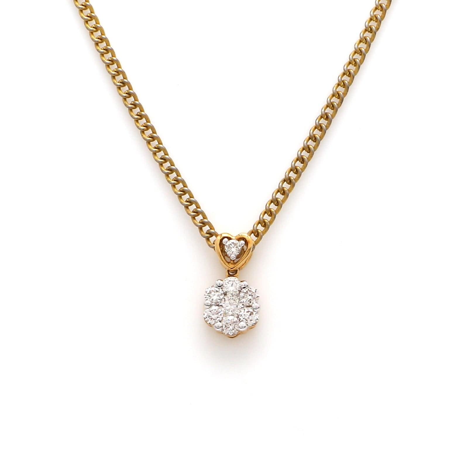 Jewelove™ Pendants Solitaire-look 14K Gold with Diamonds Pressure Setting Pendant by Jewelove