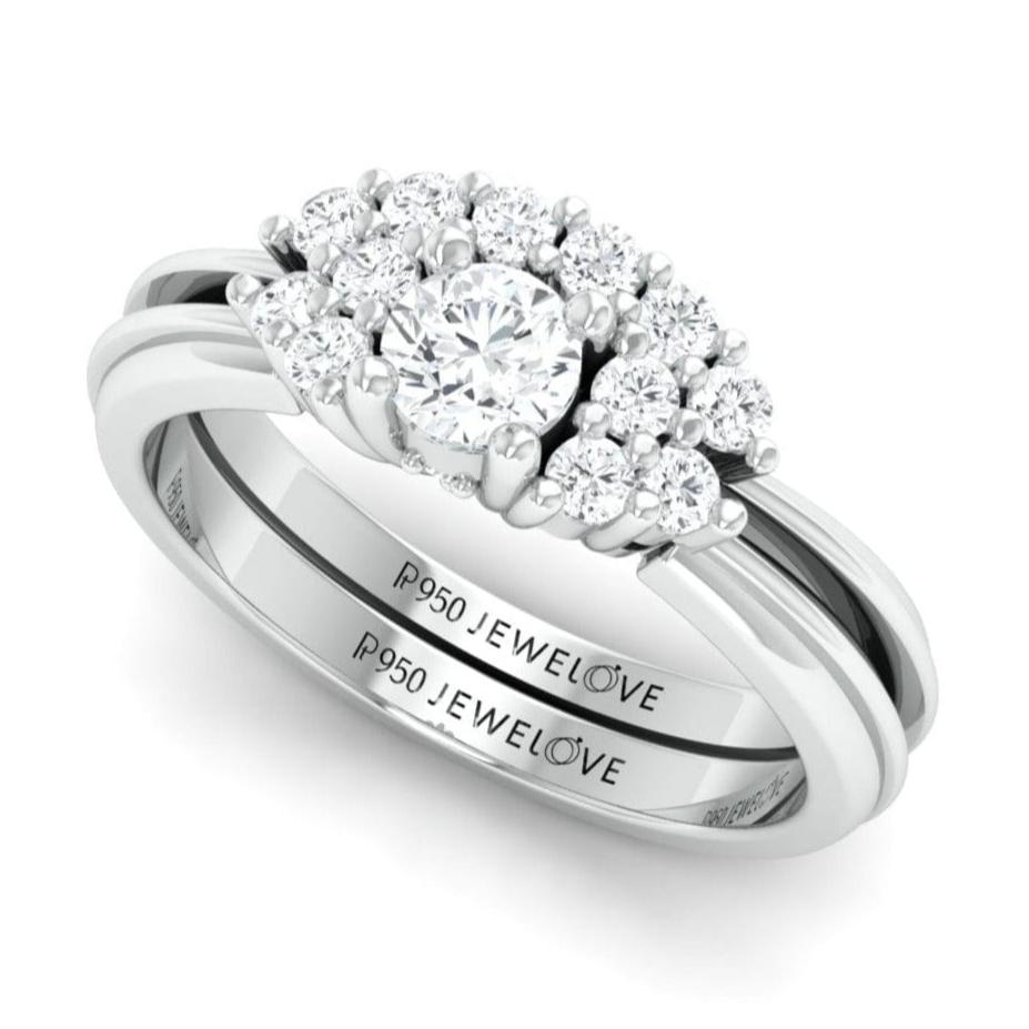 Jewelove™ Rings Spark of Love - Platinum Couple Rings with Diamonds JL PT 600