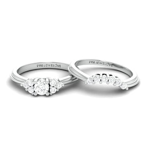 Jewelove™ Rings Spark of Love - Platinum Couple Rings with Diamonds JL PT 600