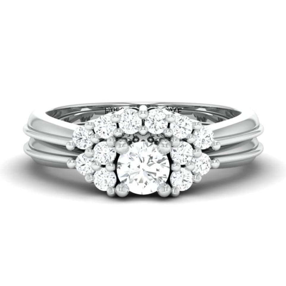 Jewelove™ Rings Women's Band only / SI IJ Spark of Love - Platinum Couple Rings with Diamonds JL PT 600