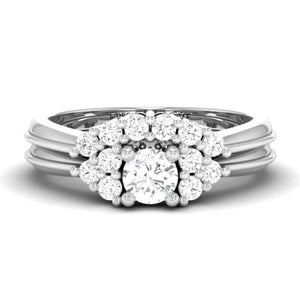 Jewelove™ Rings Women's Band only / SI IJ Spark of Love - Platinum Couple Rings with Diamonds JL PT 600