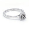 Side View of Square Halo Diamond Platinum Solitaire Mounting JL PT 325-M